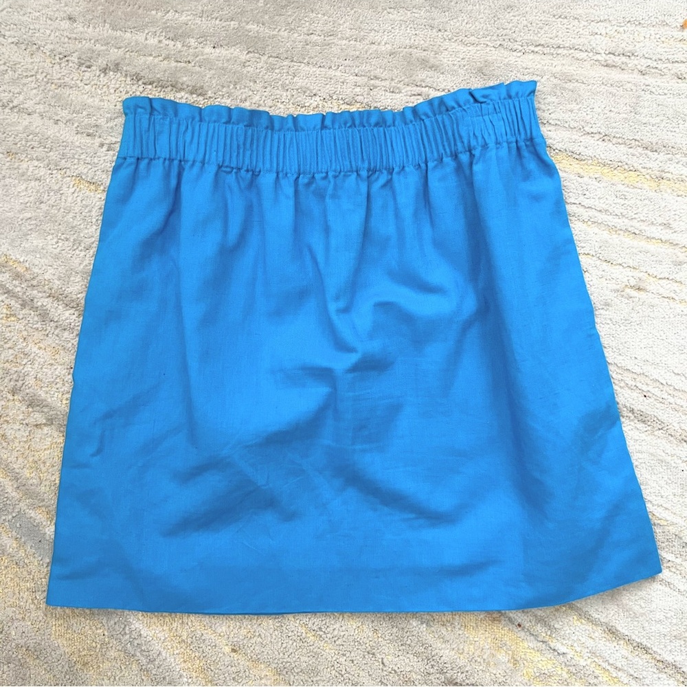 J.Crew Electric Blue Linen-Blend Mini Skirt Size 4